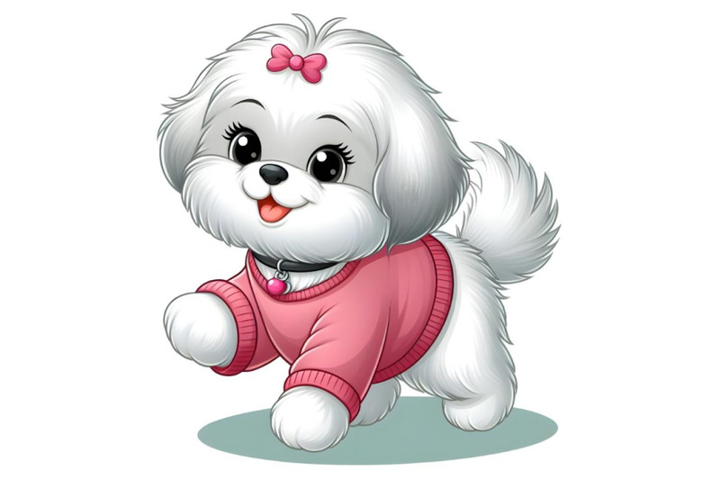 maltese-puppy-dog-is-walking