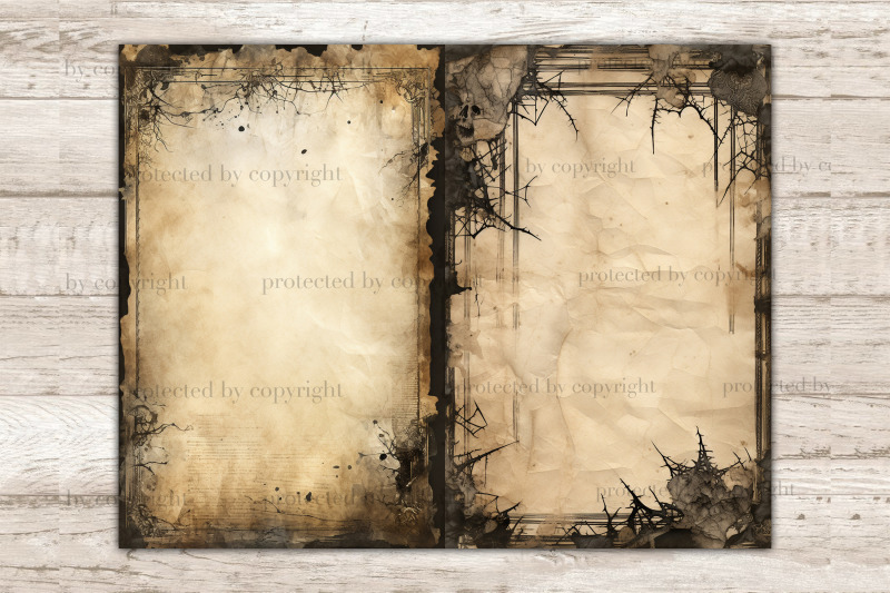 gothic-frame-junk-journal-pages-digital-collage-sheet