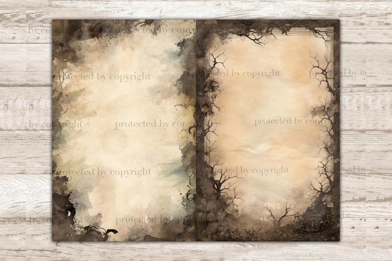gothic-frame-junk-journal-pages-digital-collage-sheet