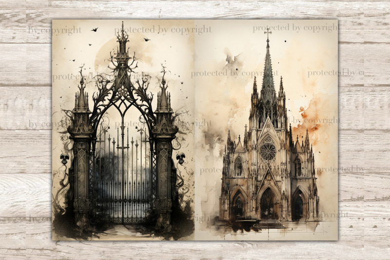gothic-city-junk-journal-pages-vintage-ephemera-bundle