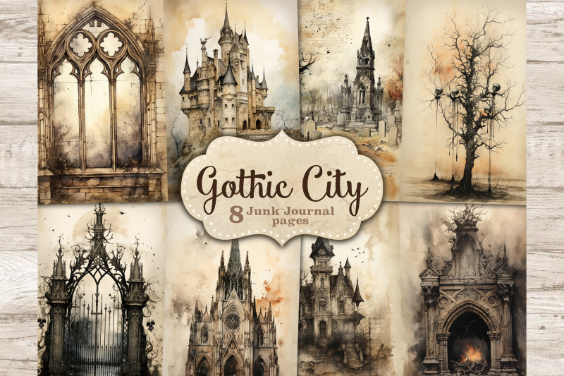 gothic-city-junk-journal-pages-vintage-ephemera-bundle