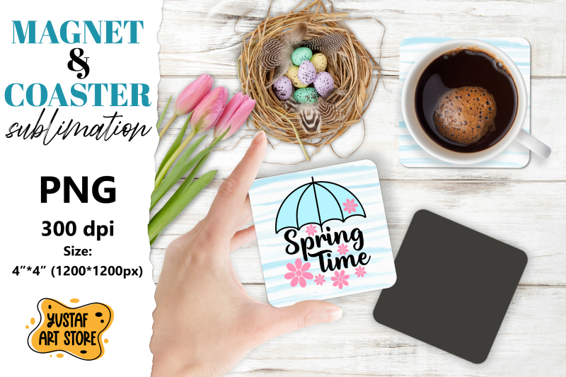 spring-magnet-sublimation-spring-coaster-png-spring-time