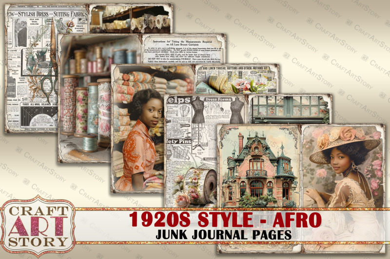 vintage-afro-fashion-junk-journal-kit-1920s-style-collage