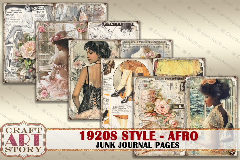 vintage-afro-fashion-junk-journal-kit-1920s-style-collage