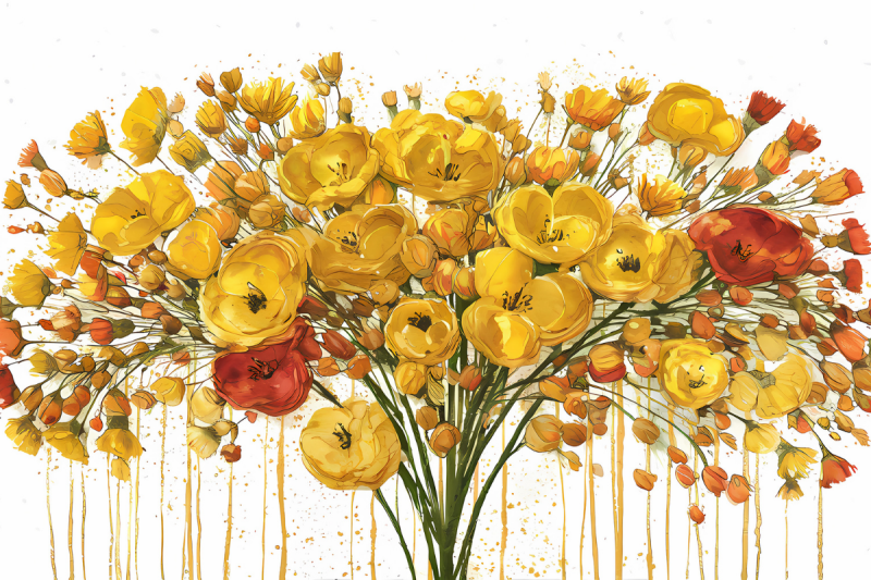 yellow-florals-digital-graphic-images