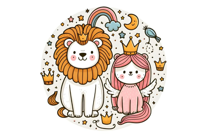 king-lion-fairy-tale-character-girly-sticker