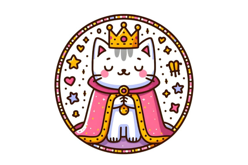 king-cat-fairy-tale-character-girly-sticker