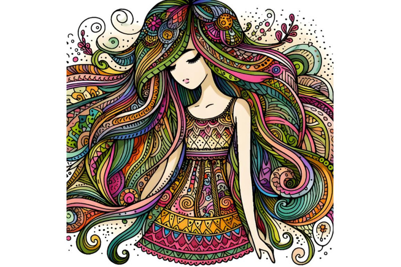 drawing-colorful-beautiful-long-haired-elf