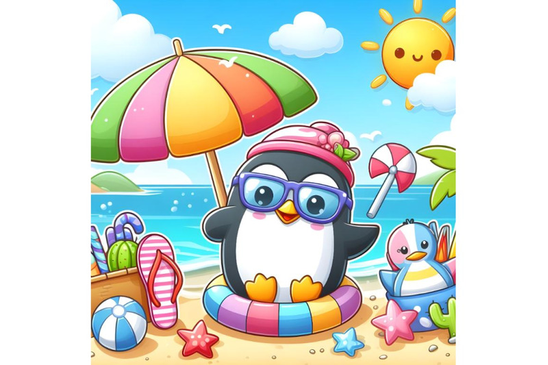 penguin-in-summer-holiday