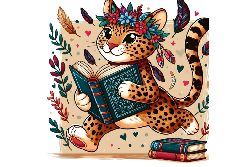 leopard-is-running-and-reading-a-book