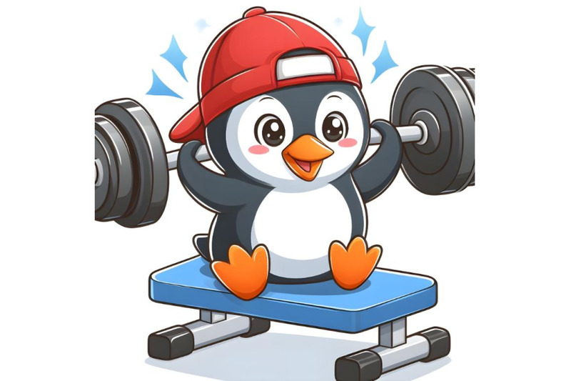 fit-penguin-weight-lifting