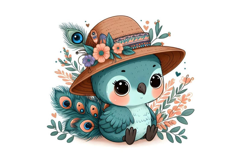 cute-baby-peacock-wearing-a-hat