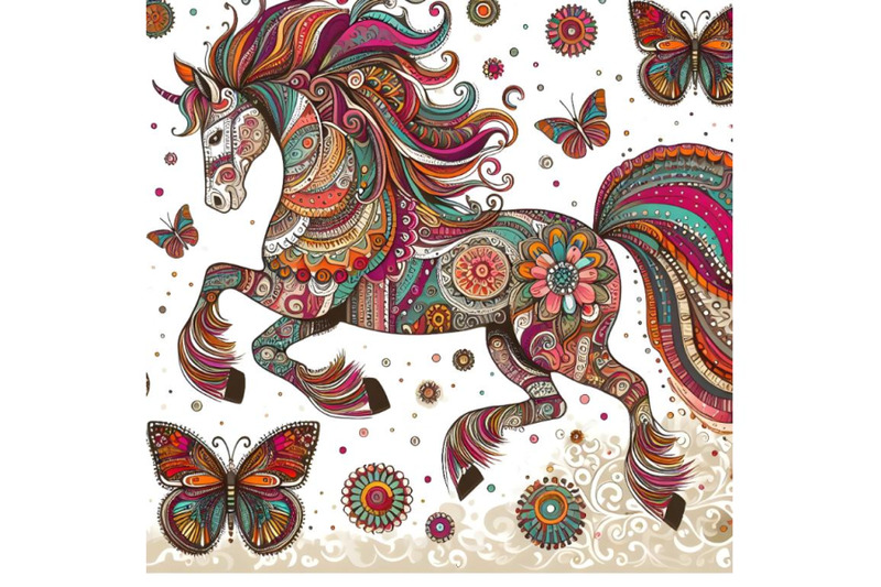 colorful-illustration-with-patterned-rear-horse