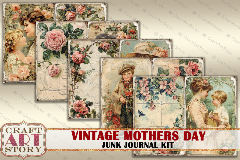 vintage-mothers-day-junk-journal-pages-mothers-love