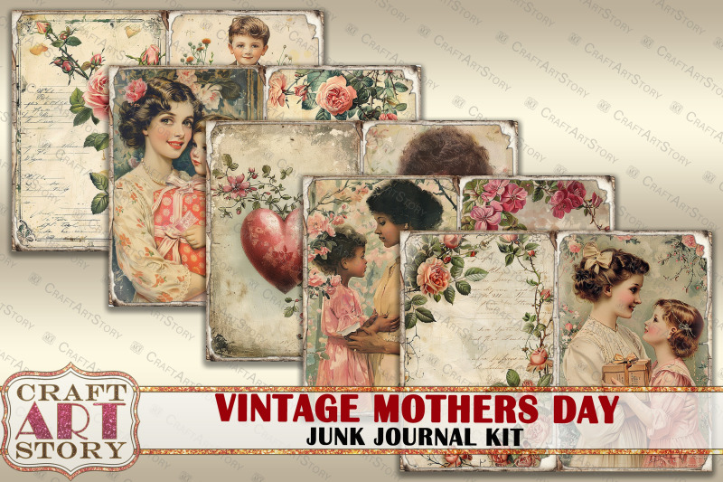 vintage-mothers-day-junk-journal-pages-mothers-love