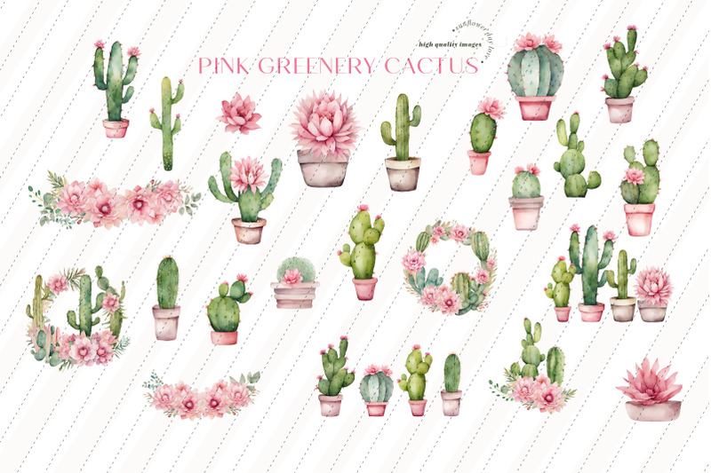 watercolor-cactus-pink-flowers-clipart-greenery-cactus-floral-clipart