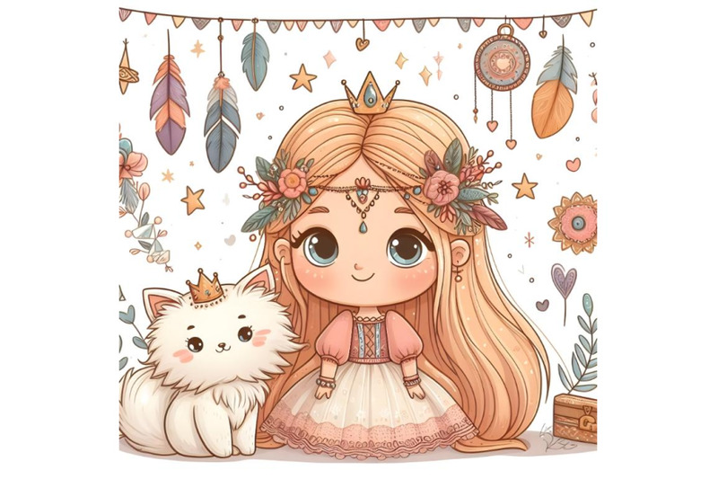 cute-small-princess-with-cat