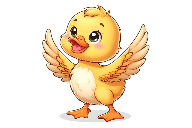 cute-baby-duck-lifted-its-wings