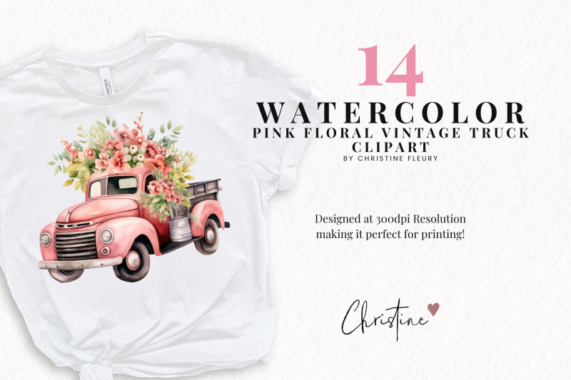 pink-floral-vintage-truck-clipart