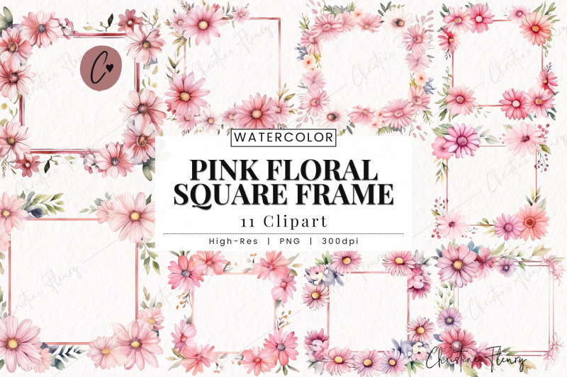 pink-floral-square-frames-clipart