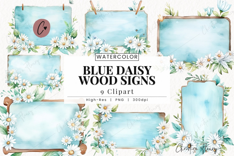blue-daisy-wood-signs-clipart