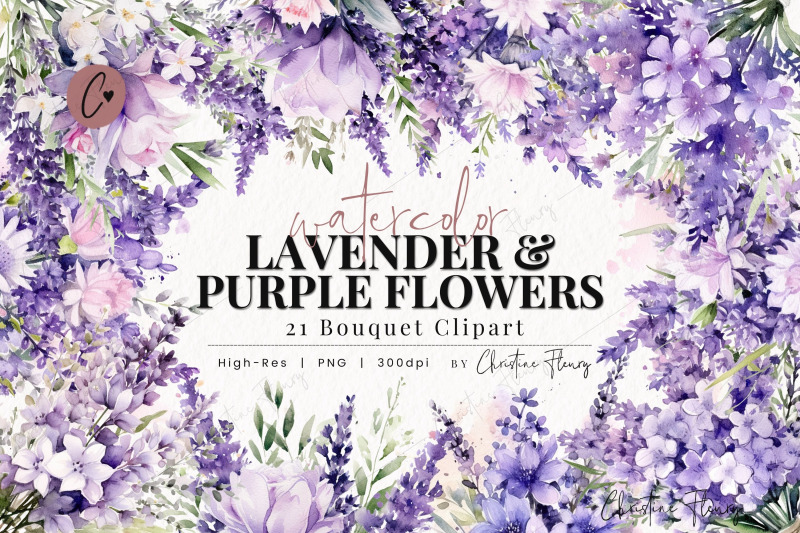 watercolor-lavender-amp-purple-flowers-png