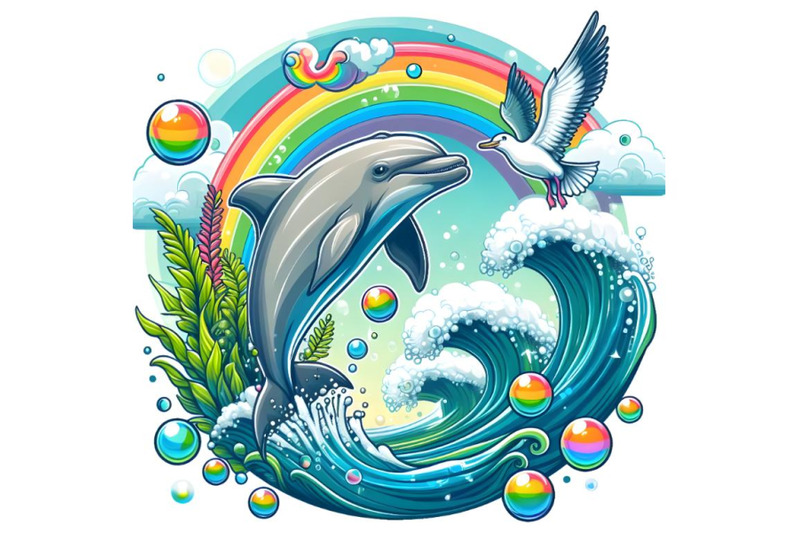 rainbow-and-dolphin