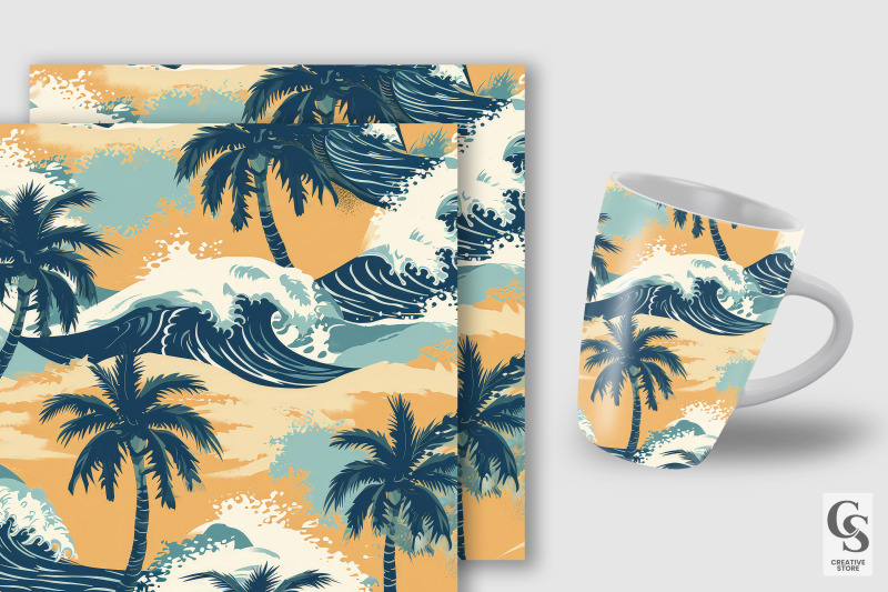 tropical-ocean-waves-seamless-patterns
