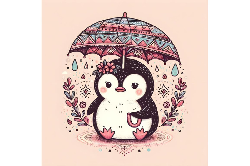 little-cute-penguin-with-umbrella