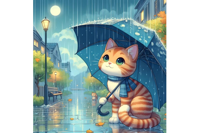 cat-with-umbrella-in-rainy-day