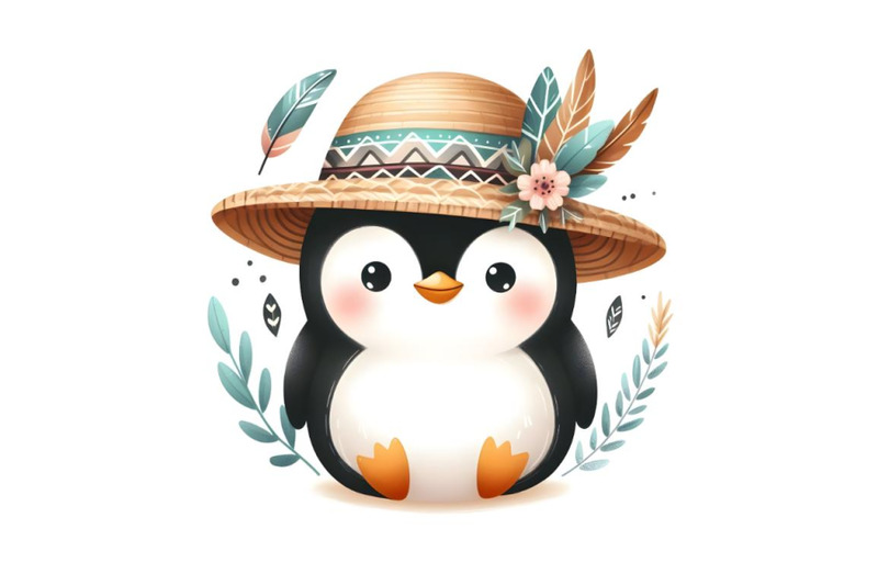 cute-penguin-in-panama-hat