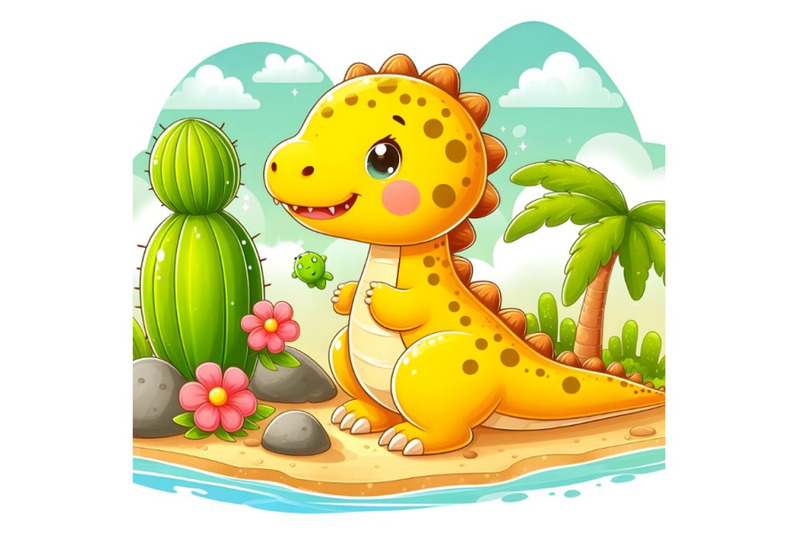 cute-yellow-dinosaur-cartoon