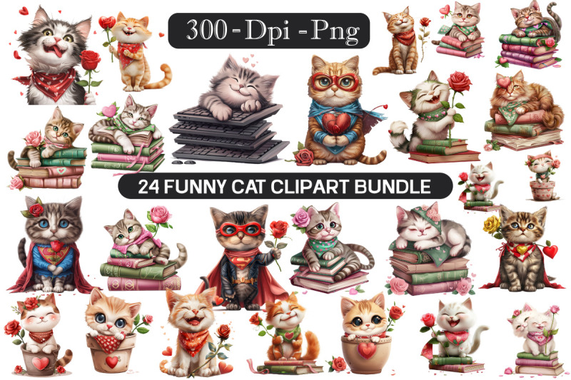 funny-cat-clipart-bundle