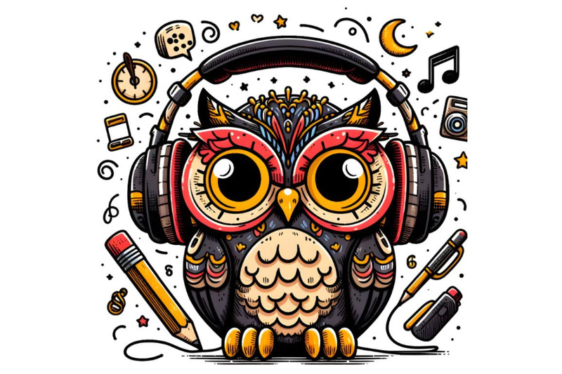 owl-with-headphones