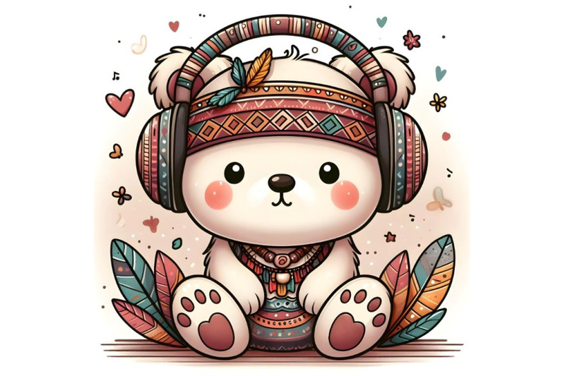 cute-cartoon-teddy-bear-with-headphones