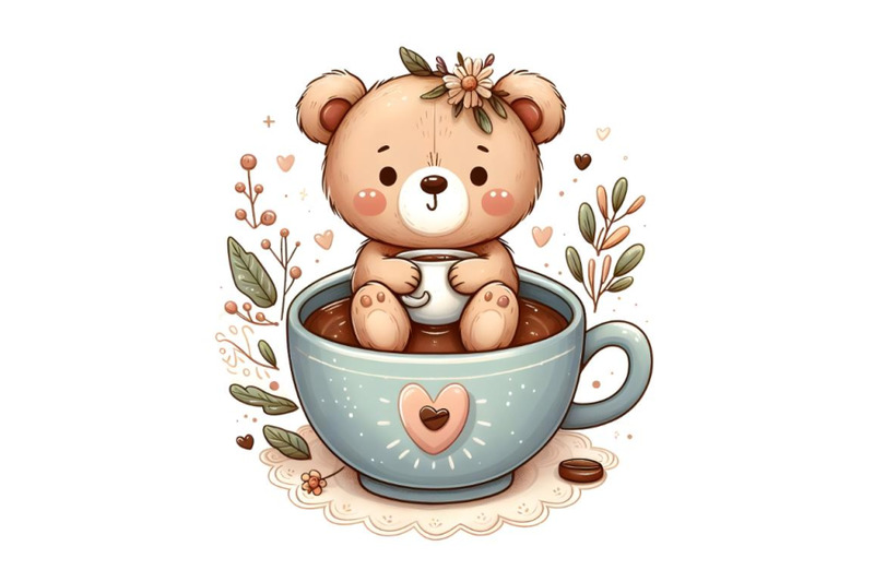 cute-cartoon-teddy-bear-is-sitting-in-a-cup-of-coffee