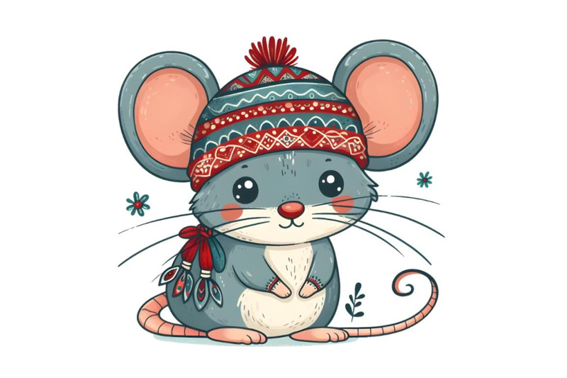 cute-cartoon-mouse-with-a-blue-and-red-cap