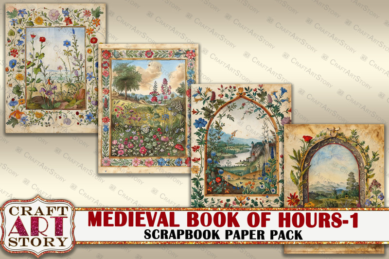 medieval-illuminated-manuscript-book-of-hours-journal-pages