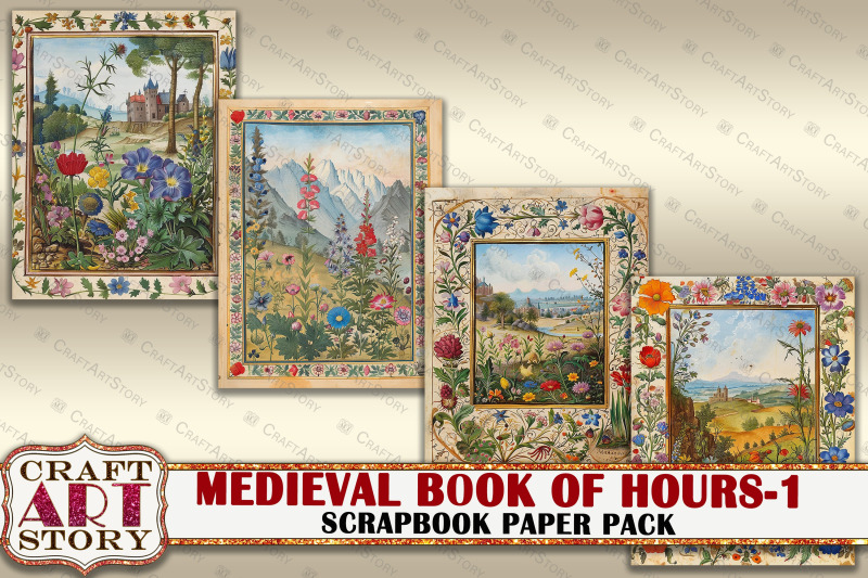 medieval-illuminated-manuscript-book-of-hours-journal-pages