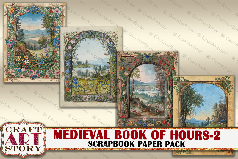 medieval-illuminated-manuscript-book-of-hours-journal-pages