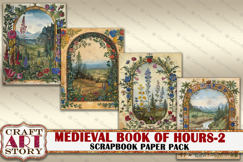 medieval-illuminated-manuscript-book-of-hours-journal-pages