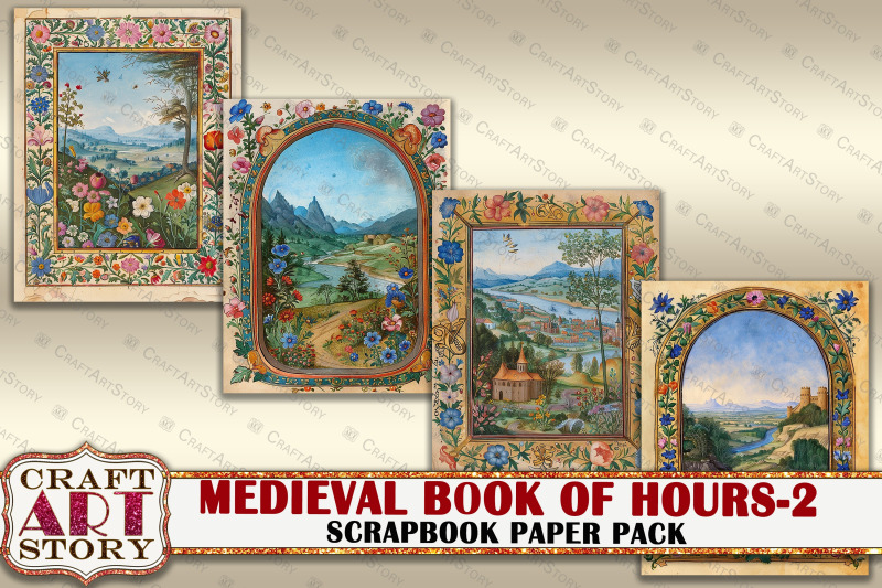 medieval-illuminated-manuscript-book-of-hours-journal-pages