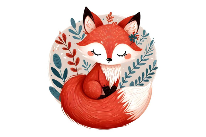 a-cute-red-fox-with-a-fluffy-tail-is-sitting-back