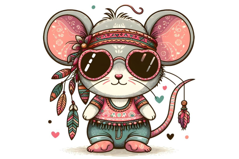 cartoon-cute-teddy-mouse-with-sunglasses