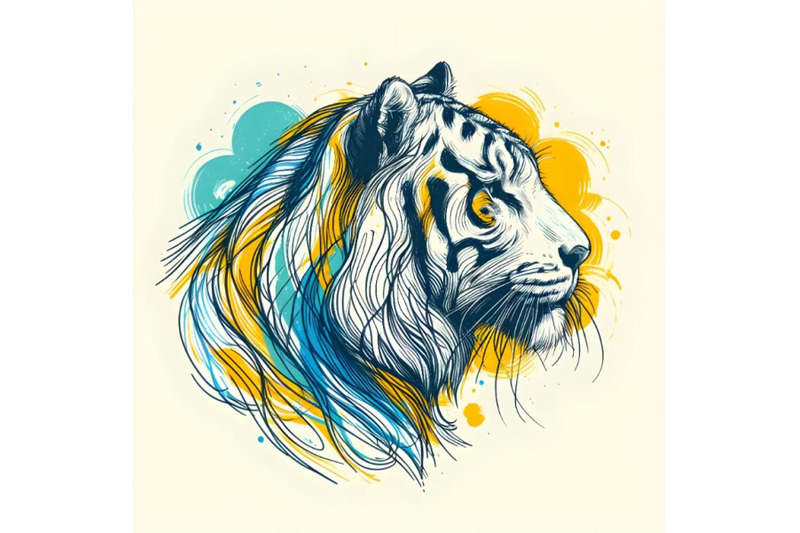 line-art-brush-stroke-tiger