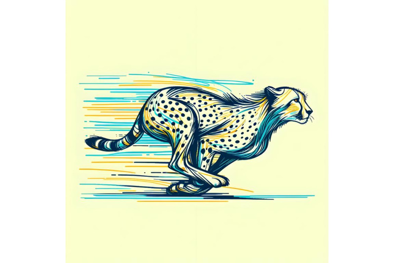 line-art-brush-stroke-running-cheetah