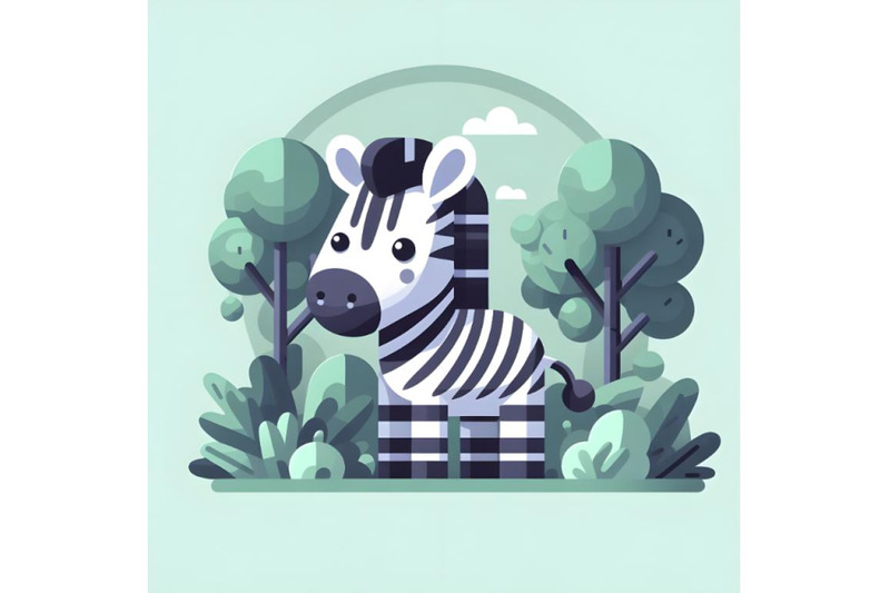 2d-minimal-zebra-in-a-forest