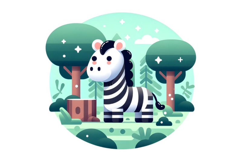 2d-minimal-zebra-in-a-forest