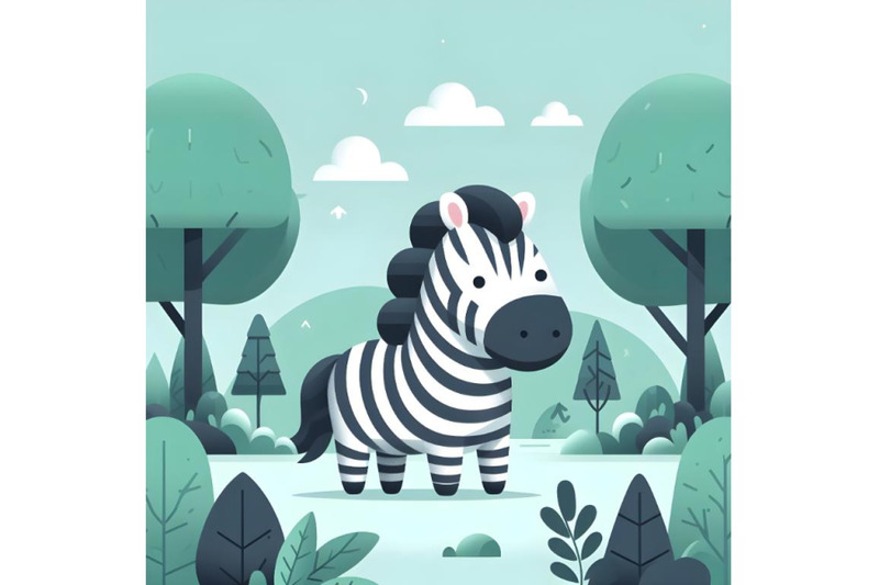 2d-minimal-zebra-in-a-forest