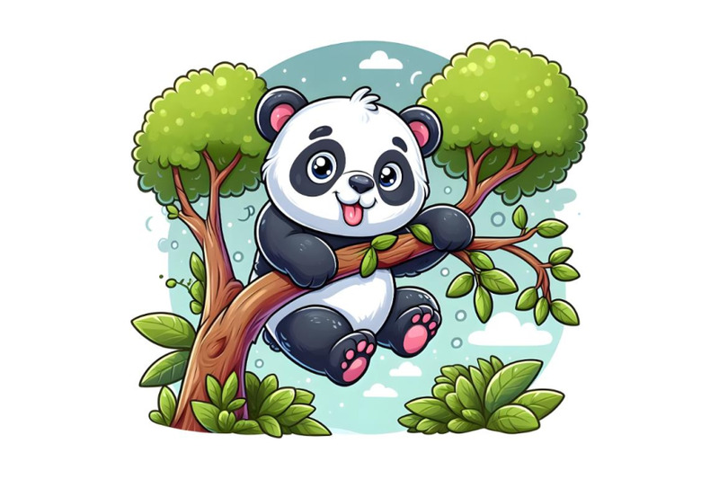 panda-is-hanging-on-the-tree